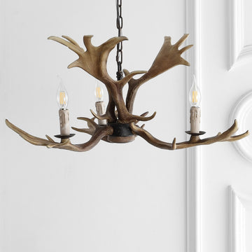 Eldora 27" Adjustable Resin Antler LED Chandelier - JONATHAN Y